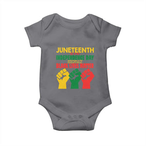 Juneteenth Is My Independence Day Baby Onesie Because BLM TS01 Charcoal Print Your Wear