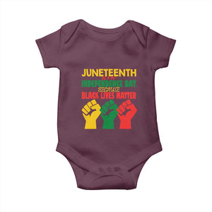 Juneteenth Is My Independence Day Baby Onesie Because BLM TS01 Maroon Print Your Wear