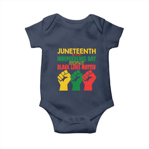 Juneteenth Is My Independence Day Baby Onesie Because BLM TS01 Navy Print Your Wear