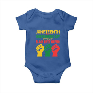 Juneteenth Is My Independence Day Baby Onesie Because BLM TS01 Royal Blue Print Your Wear