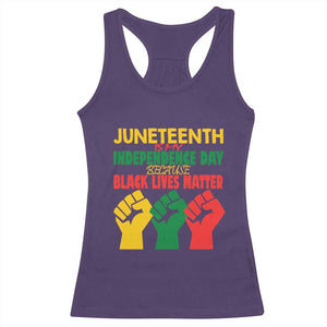 Juneteenth Is My Independence Day Racerback Tank Top Because BLM TS01 Purple Print Your Wear