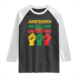 Juneteenth Is My Independence Day Raglan Shirt Because BLM TS01 Black White Print Your Wear
