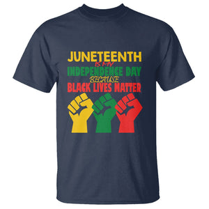 Juneteenth Is My Independence Day T Shirt Because BLM TS01 Navy Printyourwear
