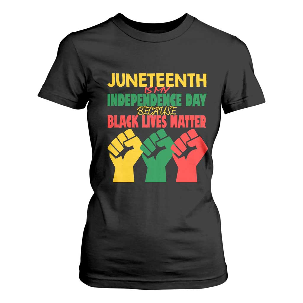 Juneteenth Is My Independence Day T Shirt For Women Because BLM TS01 Black Print Your Wear