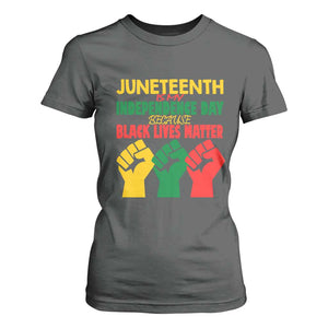 Juneteenth Is My Independence Day T Shirt For Women Because BLM TS01 Dark Heather Print Your Wear