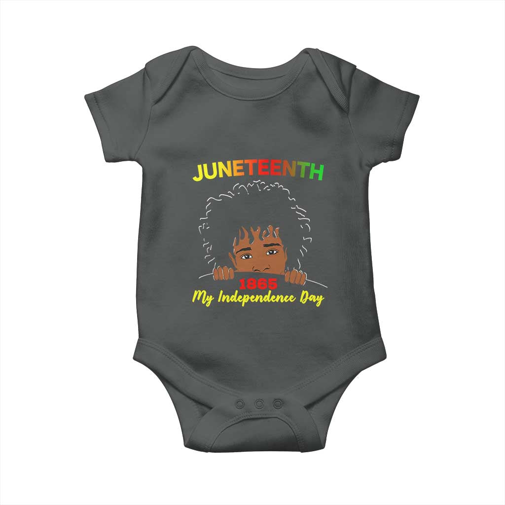 Celebrate Juneteenth Independence Baby Onesie Teen Youth Afro Locs Black Boy TS01 Dark Heather Print Your Wear