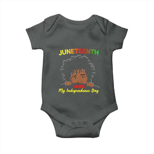 Celebrate Juneteenth Independence Baby Onesie Teen Youth Afro Locs Black Boy TS01 Dark Heather Print Your Wear