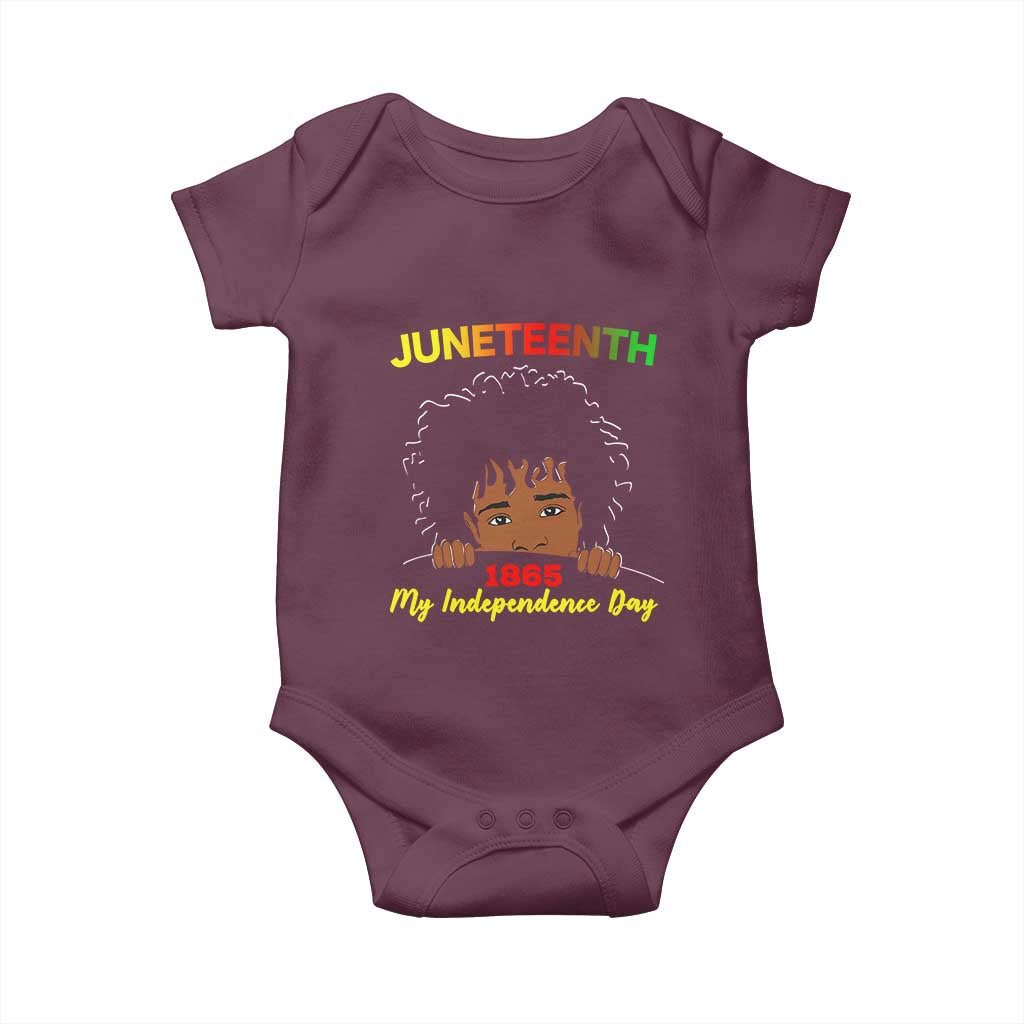 Celebrate Juneteenth Independence Baby Onesie Teen Youth Afro Locs Black Boy TS01 Maroon Print Your Wear