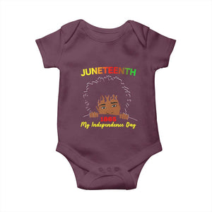 Celebrate Juneteenth Independence Baby Onesie Teen Youth Afro Locs Black Boy TS01 Maroon Print Your Wear