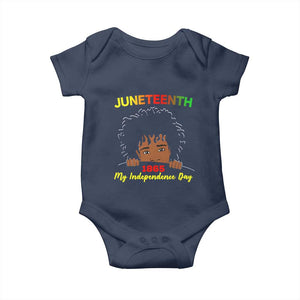 Celebrate Juneteenth Independence Baby Onesie Teen Youth Afro Locs Black Boy TS01 Navy Print Your Wear