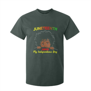 Celebrate Juneteenth Independence T Shirt For Kid Teen Youth Afro Locs Black Boy TS01 Dark Forest Green Print Your Wear