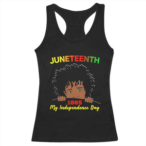Celebrate Juneteenth Independence Racerback Tank Top Teen Youth Afro Locs Black Boy TS01 Black Print Your Wear