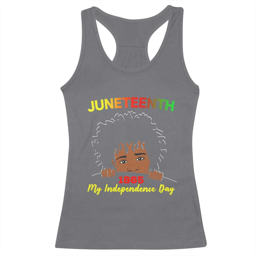 Celebrate Juneteenth Independence Racerback Tank Top Teen Youth Afro Locs Black Boy TS01 Charcoal Print Your Wear