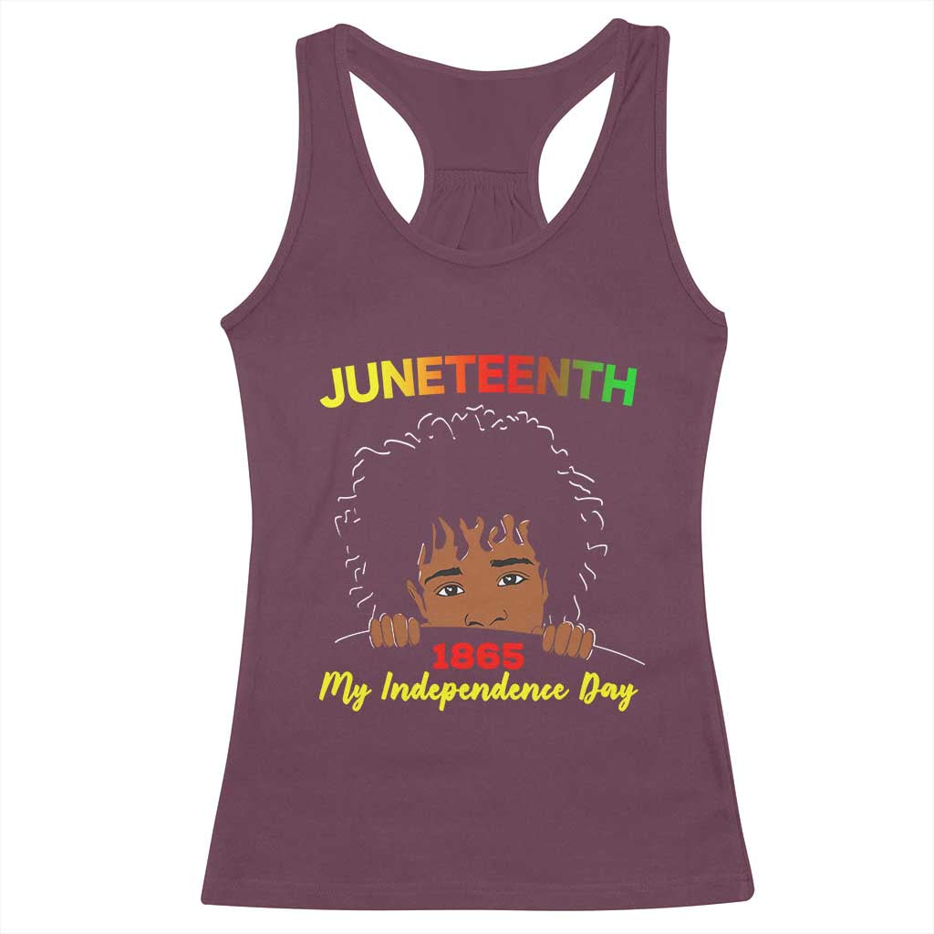 Celebrate Juneteenth Independence Racerback Tank Top Teen Youth Afro Locs Black Boy TS01 Maroon Print Your Wear