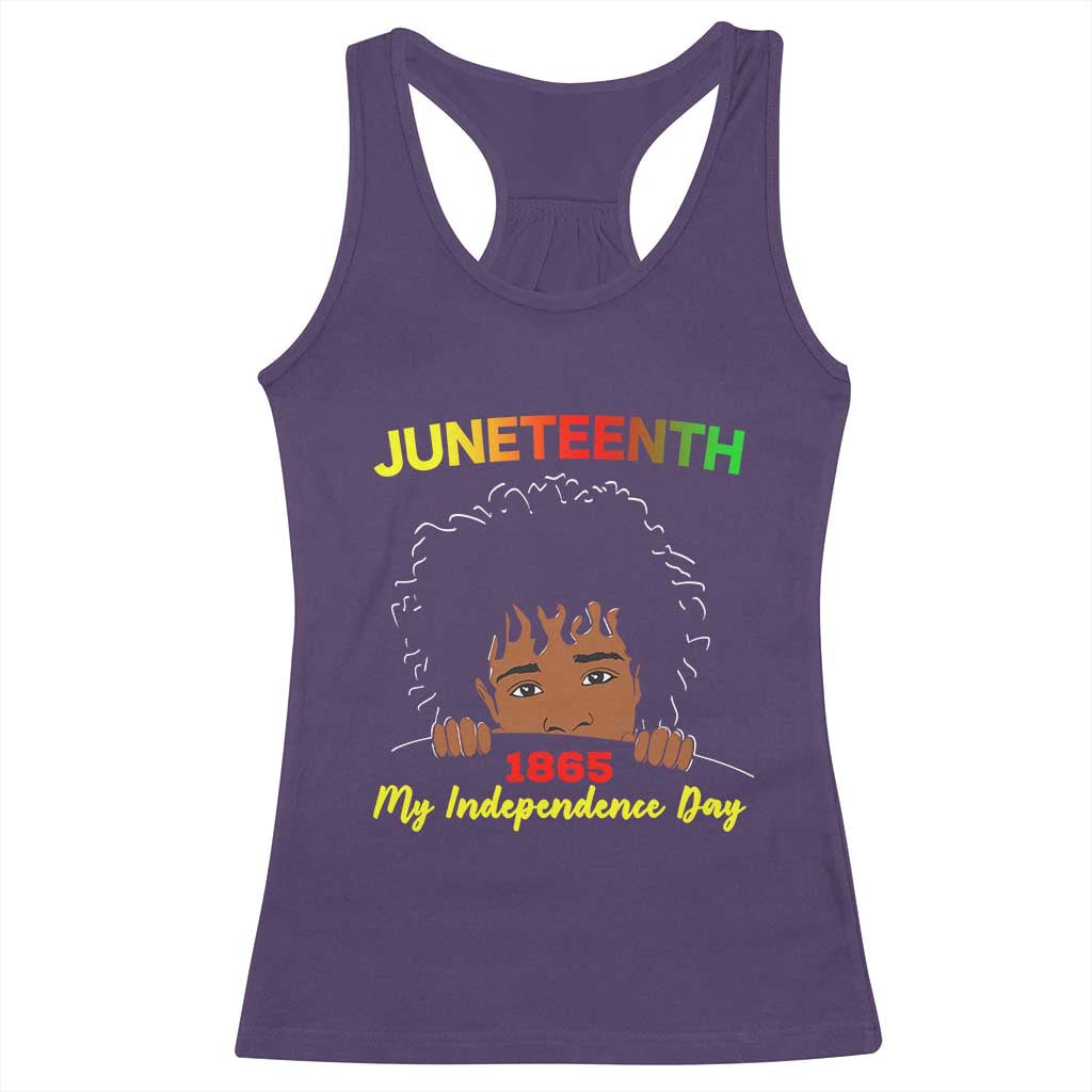 Celebrate Juneteenth Independence Racerback Tank Top Teen Youth Afro Locs Black Boy TS01 Purple Print Your Wear
