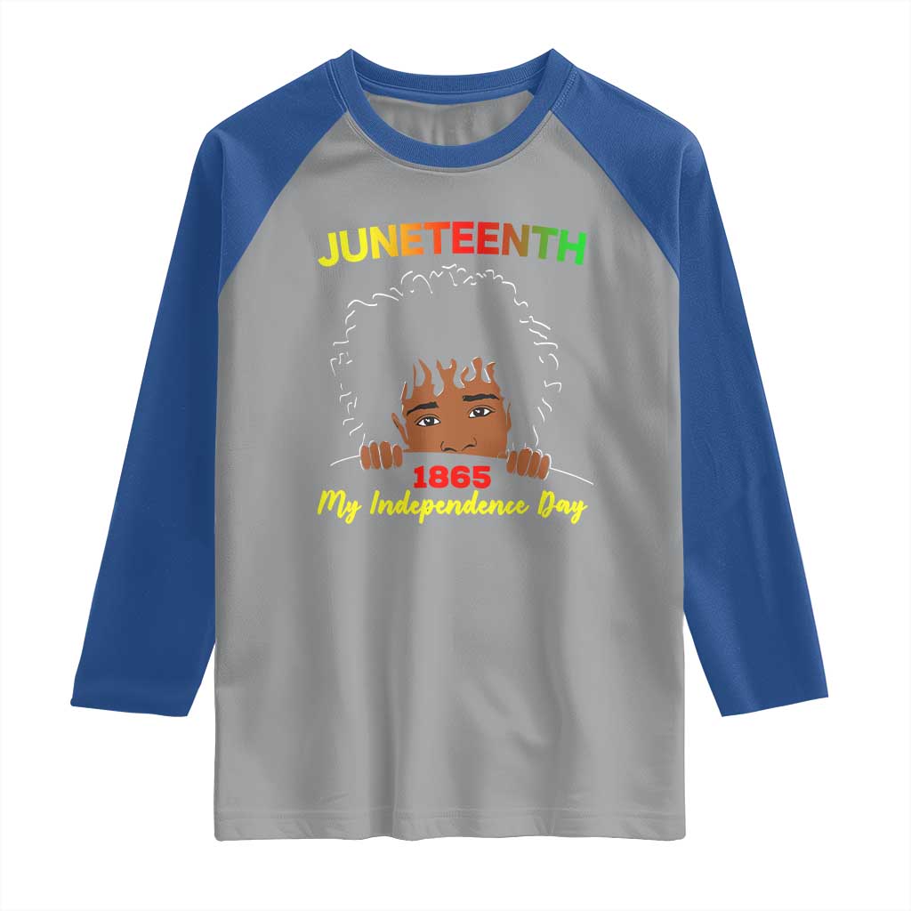 Celebrate Juneteenth Independence Raglan Shirt Teen Youth Afro Locs Black Boy TS01 Sport Gray Royal Print Your Wear