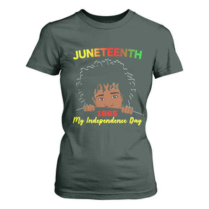 Celebrate Juneteenth Independence T Shirt For Women Teen Youth Afro Locs Black Boy TS01 Dark Forest Green Print Your Wear