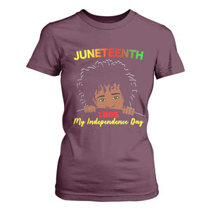 Celebrate Juneteenth Independence T Shirt For Women Teen Youth Afro Locs Black Boy TS01 Maroon Print Your Wear