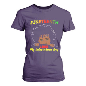 Celebrate Juneteenth Independence T Shirt For Women Teen Youth Afro Locs Black Boy TS01 Purple Print Your Wear