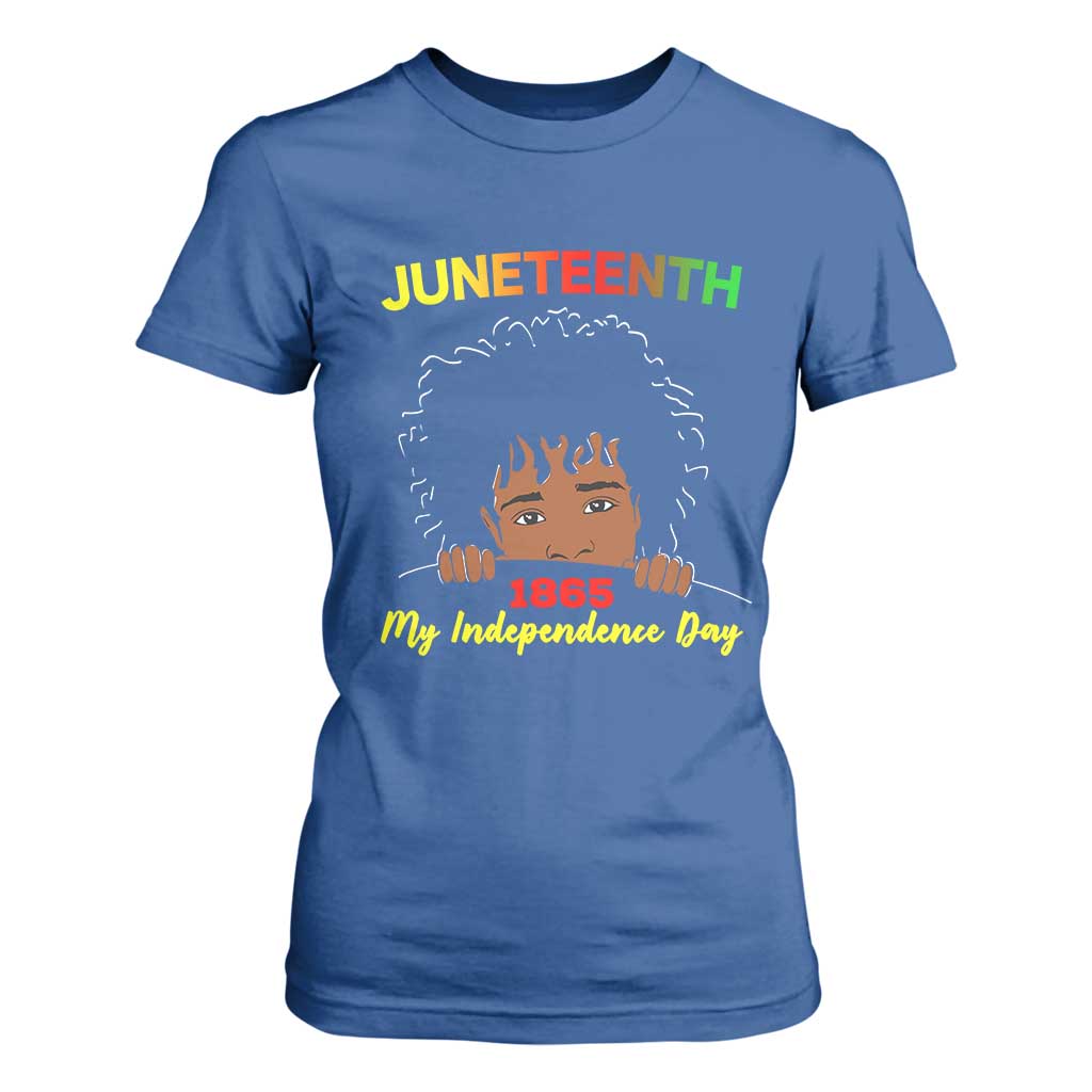 Celebrate Juneteenth Independence T Shirt For Women Teen Youth Afro Locs Black Boy TS01 Royal Blue Print Your Wear