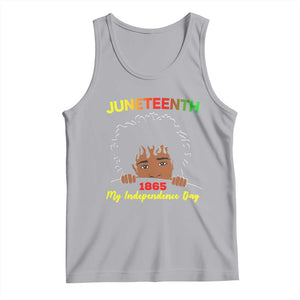 Celebrate Juneteenth Independence Tank Top Teen Youth Afro Locs Black Boy TS01 Athletic Heather Print Your Wear