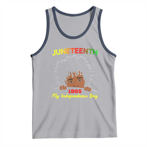 Celebrate Juneteenth Independence Tank Top Teen Youth Afro Locs Black Boy TS01 Athletic Heather Navy Print Your Wear