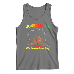 Celebrate Juneteenth Independence Tank Top Teen Youth Afro Locs Black Boy TS01 Black Heather Print Your Wear