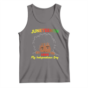 Celebrate Juneteenth Independence Tank Top Teen Youth Afro Locs Black Boy TS01 Deep Heather Print Your Wear