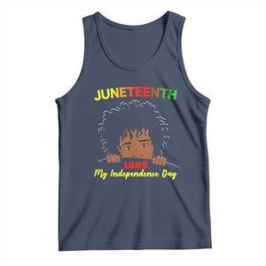 Celebrate Juneteenth Independence Tank Top Teen Youth Afro Locs Black Boy TS01 Navy Print Your Wear