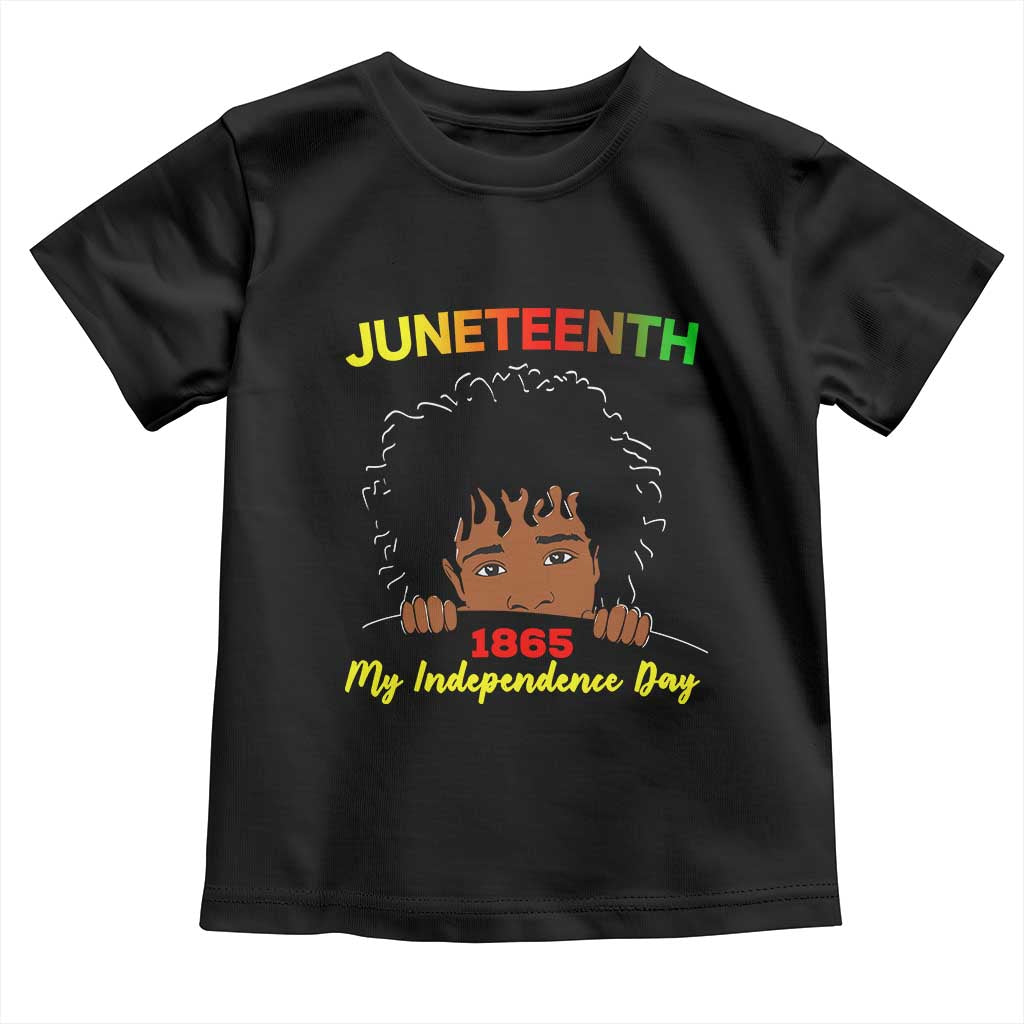 Celebrate Juneteenth Independence Toddler T Shirt Teen Youth Afro Locs Black Boy TS01 Black Print Your Wear