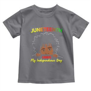 Celebrate Juneteenth Independence Toddler T Shirt Teen Youth Afro Locs Black Boy TS01 Charcoal Print Your Wear