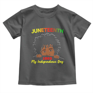 Celebrate Juneteenth Independence Toddler T Shirt Teen Youth Afro Locs Black Boy TS01 Dark Heather Print Your Wear