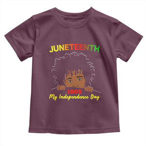 Celebrate Juneteenth Independence Toddler T Shirt Teen Youth Afro Locs Black Boy TS01 Maroon Print Your Wear