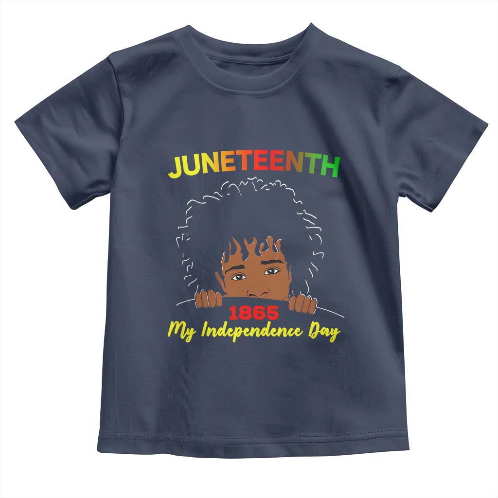 Celebrate Juneteenth Independence Toddler T Shirt Teen Youth Afro Locs Black Boy TS01 Navy Print Your Wear