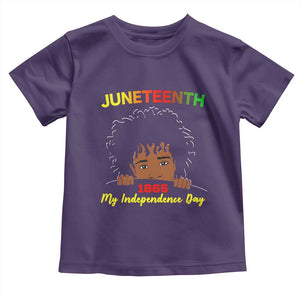 Celebrate Juneteenth Independence Toddler T Shirt Teen Youth Afro Locs Black Boy TS01 Purple Print Your Wear