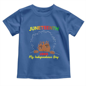 Celebrate Juneteenth Independence Toddler T Shirt Teen Youth Afro Locs Black Boy TS01 Royal Blue Print Your Wear