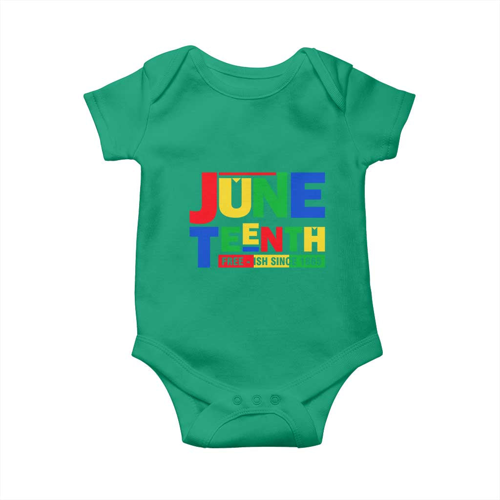 Juneteenth Free Ish Since 1865 Baby Onesie TS01 Irish Green Print Your Wear