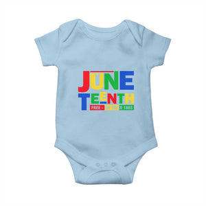 Juneteenth Free Ish Since 1865 Baby Onesie TS01 Light Blue Print Your Wear