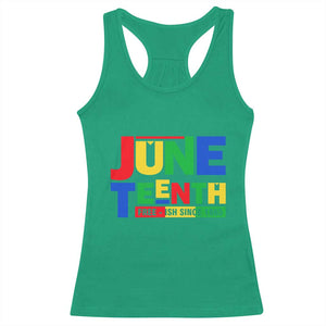 Juneteenth Free Ish Since 1865 Racerback Tank Top TS01 Irish Green Print Your Wear