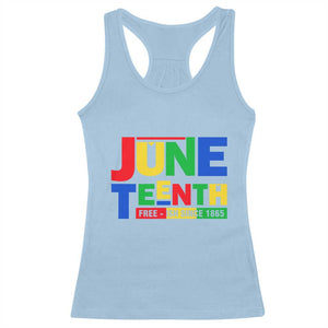Juneteenth Free Ish Since 1865 Racerback Tank Top TS01 Light Blue Print Your Wear