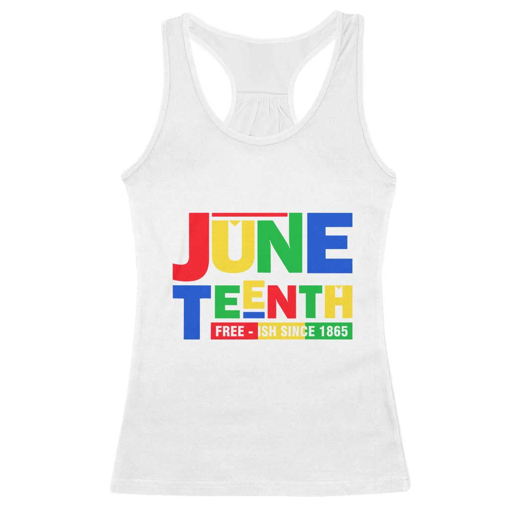 Juneteenth Free Ish Since 1865 Racerback Tank Top TS01 White Print Your Wear
