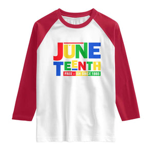 Juneteenth Free Ish Since 1865 Raglan Shirt TS01 White Red Print Your Wear
