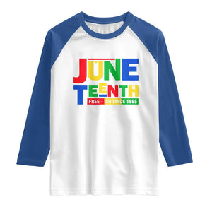 Juneteenth Free Ish Since 1865 Raglan Shirt TS01 White Royal Print Your Wear