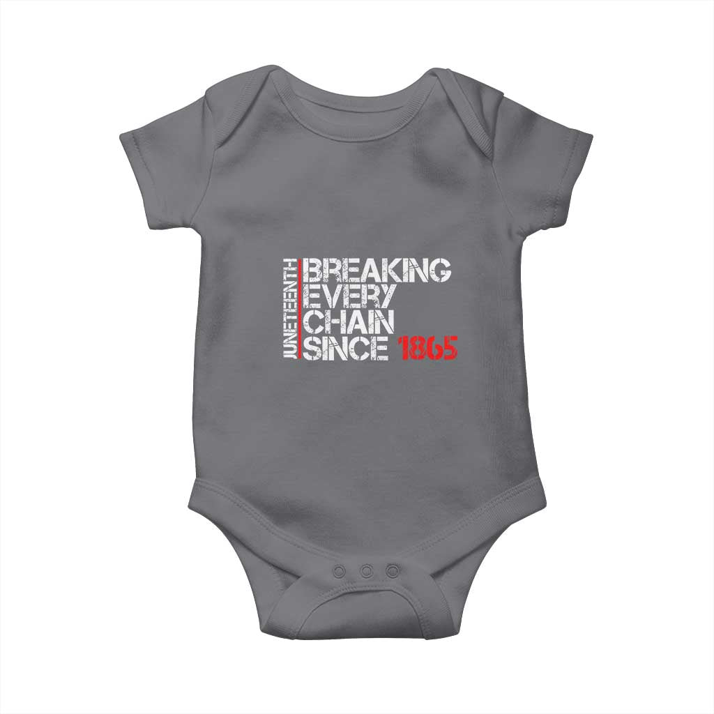 Juneteenth Breaking Every Chain Baby Onesie Since 1865 TS01 Charcoal Print Your Wear