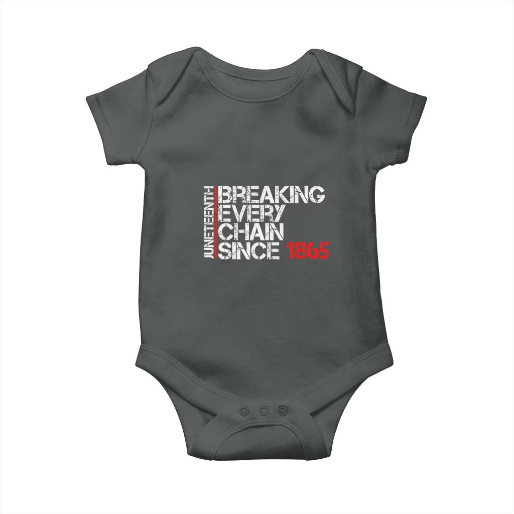 Juneteenth Breaking Every Chain Baby Onesie Since 1865 TS01 Dark Heather Print Your Wear
