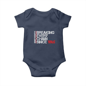 Juneteenth Breaking Every Chain Baby Onesie Since 1865 TS01 Navy Print Your Wear