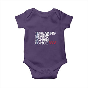 Juneteenth Breaking Every Chain Baby Onesie Since 1865 TS01 Purple Print Your Wear