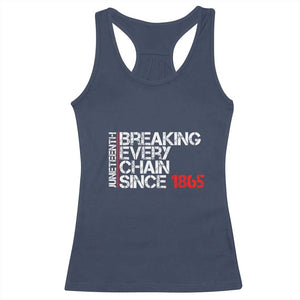 Juneteenth Breaking Every Chain Racerback Tank Top Since 1865 TS01 Navy Print Your Wear