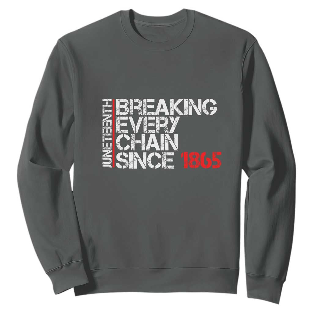 Juneteenth Breaking Every Chain Sweatshirt Since 1865 TS01 Dark Heather Printyourwear