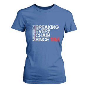 Juneteenth Breaking Every Chain T Shirt For Women Since 1865 TS01 Royal Blue Print Your Wear